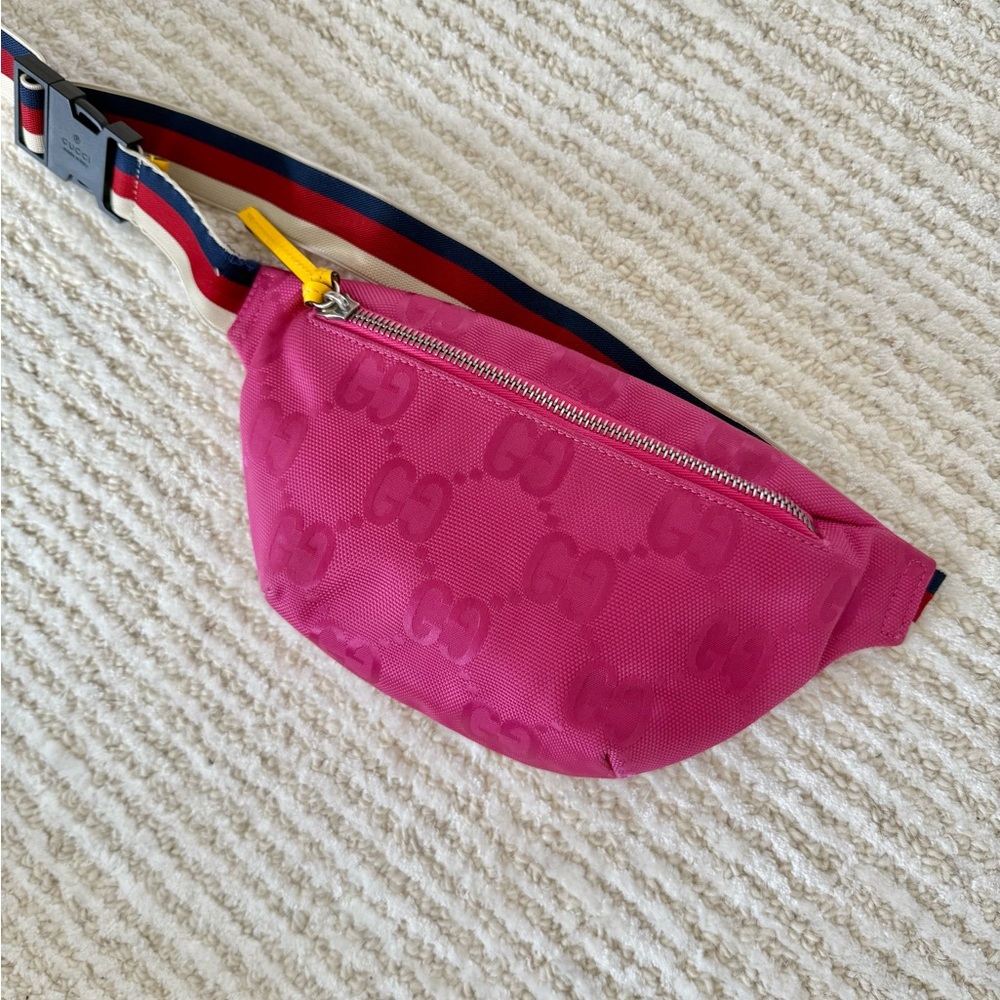 Gucci Pink Logo Waist Belt Bag Fanny Pack